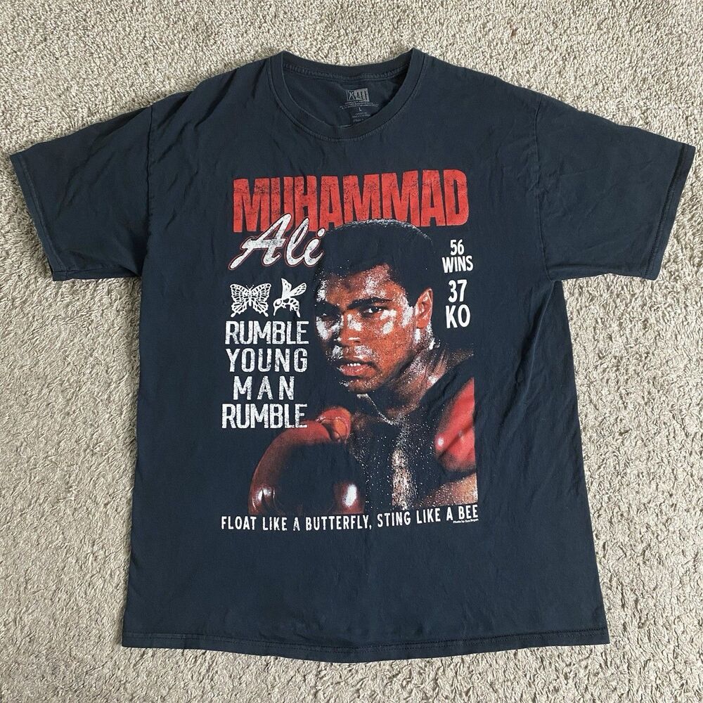 Muhammad Ali Graphic T Shirt Boxing Black Mens Large